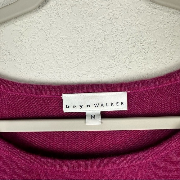 Bryn Walker Pink Purple Lambswool Cashmere Angora Blend Lagenlook Top Top Medium - Picture 4 of 6